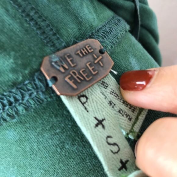 Free People We The Free Women's Cosmo Cowl Neck Green Pullover Top Size Small - Picture 4 of 6